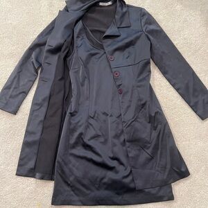 La Belle Black Satin Mini Dress with Matching Jacket